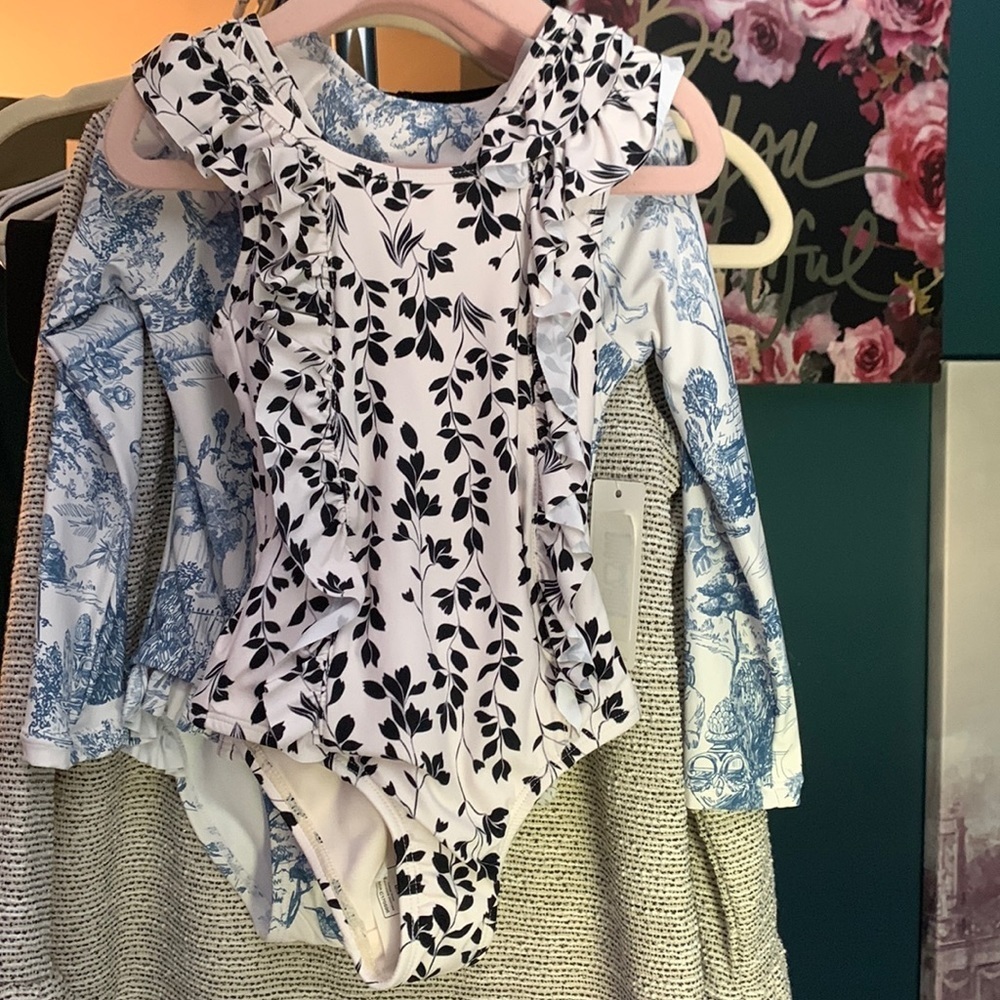 GB Girls ONE PIECE swimsuit 4 & 5 black & cream